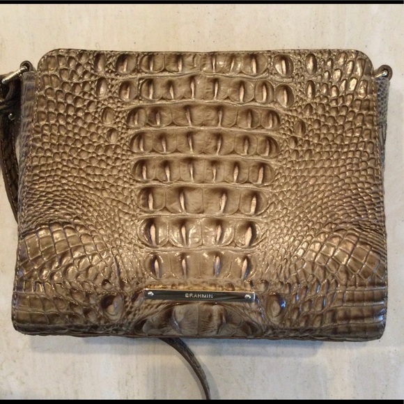 Brahmin Carrie Crossbody Croc Embossed Leather Bag - Picture 15 of 16
